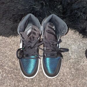 Nike Black and Teal High-Top Sneakers